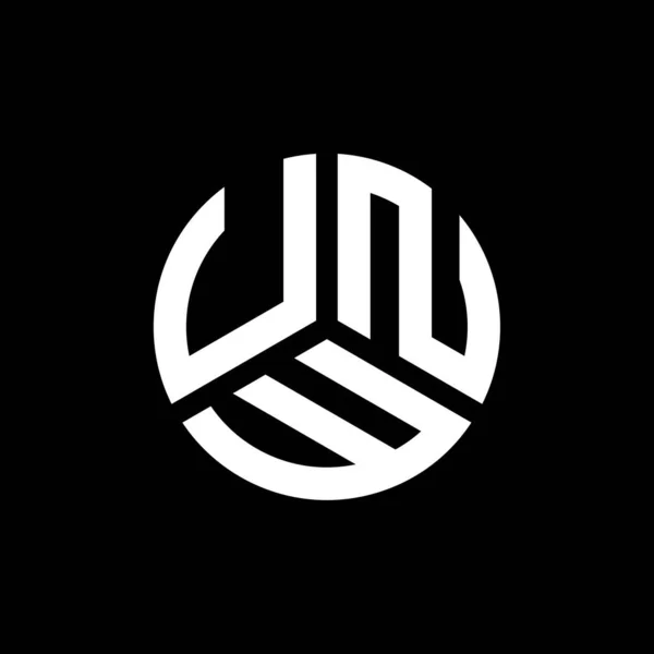 Diseño Del Logotipo Letra Unw Sobre Fondo Negro Unw Iniciales — Vector de stock