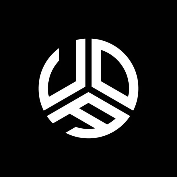 Projekt Logo Litery Uoa Czarnym Tle Pomysł Logo Kreatywnych Inicjałów — Wektor stockowy