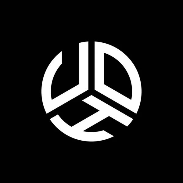 Uoh Lettre Logo Design Sur Fond Noir Uoh Initiales Créatives — Image vectorielle