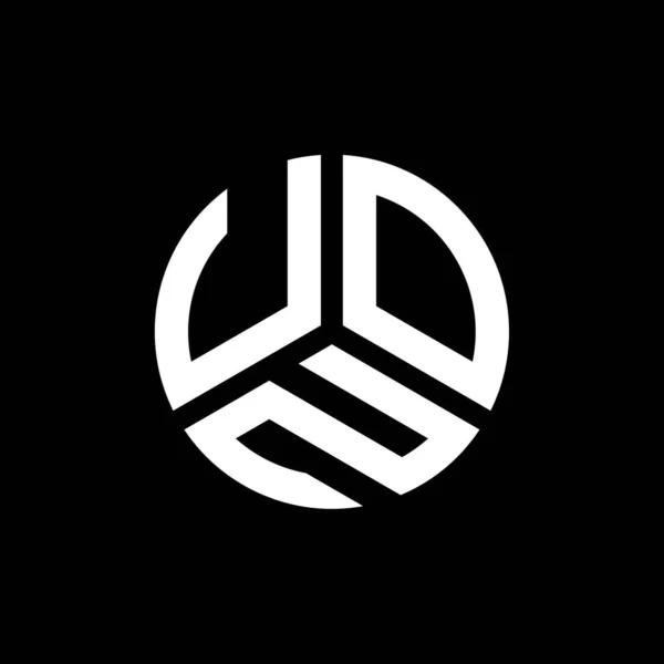 Uon Buchstabe Logo Design Auf Schwarzem Hintergrund Uon Kreative Initialen — Stockvektor