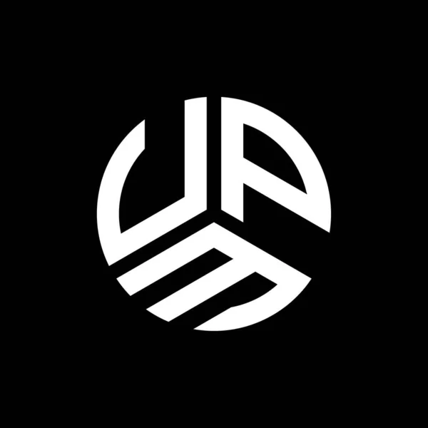 Design Logo Scrisorii Upm Fundal Negru Upm Creativ Inițiale Concept — Vector de stoc