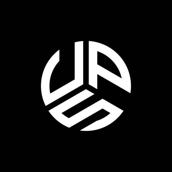 Design Logo Literei Ups Fundal Negru Conceptul Logo Ului Scrisorii — Vector de stoc