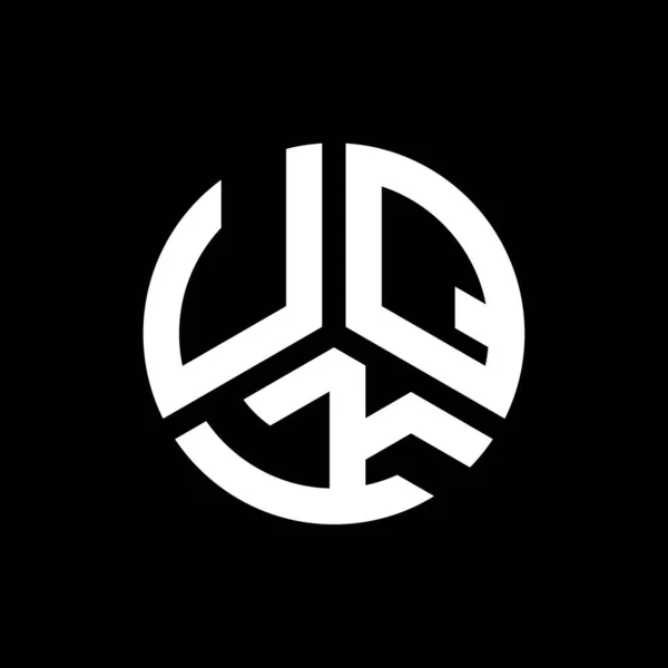 Uqk Lettre Logo Design Sur Fond Noir Uqk Initiales Créatives — Image vectorielle