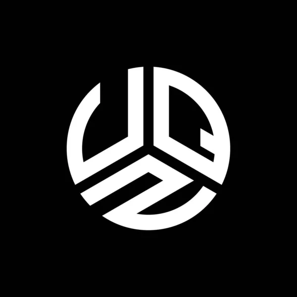 Siyah Arkaplanda Uqz Harf Logosu Tasarımı Uqz Yaratıcı Harflerin Baş — Stok Vektör