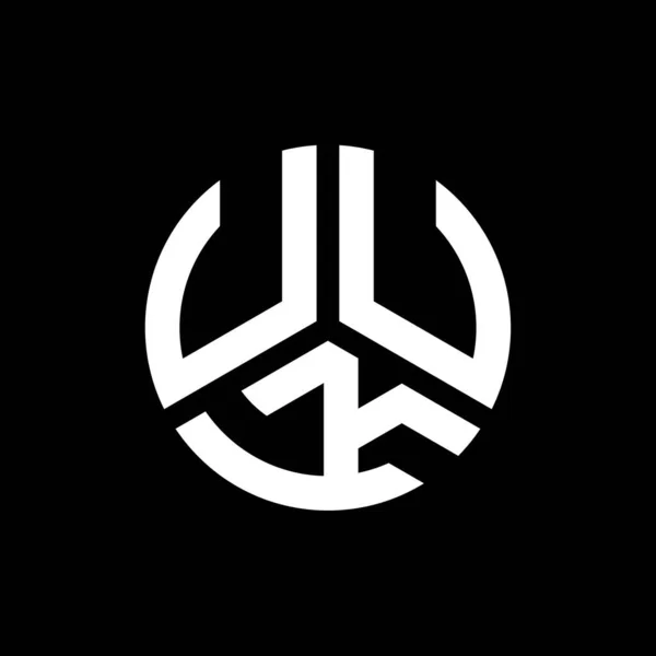 Projekt Logo Litery Uuk Czarnym Tle Uuk Kreatywne Inicjały Litera — Wektor stockowy