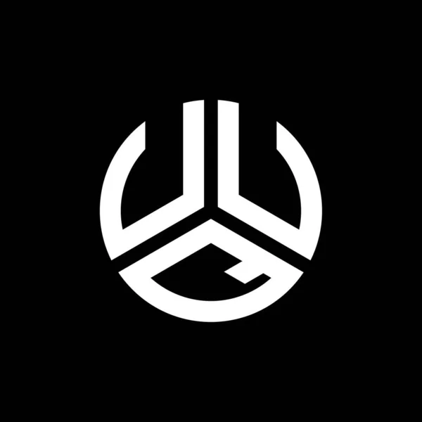 Uuq Lettre Logo Design Sur Fond Noir Uuq Initiales Créatives — Image vectorielle