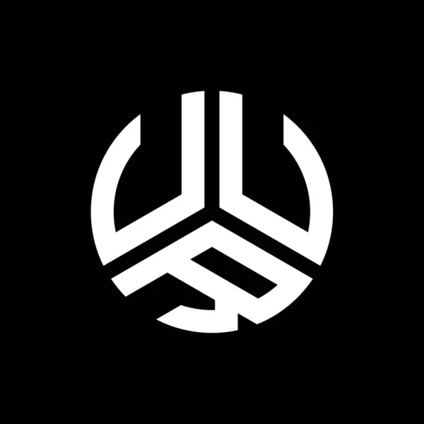 Uur Lettre Logo Design Sur Fond Noir Uur Initiales Créatives — Image vectorielle