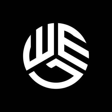 Siyah arkaplanda WEL harf logosu tasarımı. Yaratıcı harflerin baş harfleri logo kavramı. WEL harf tasarımı.