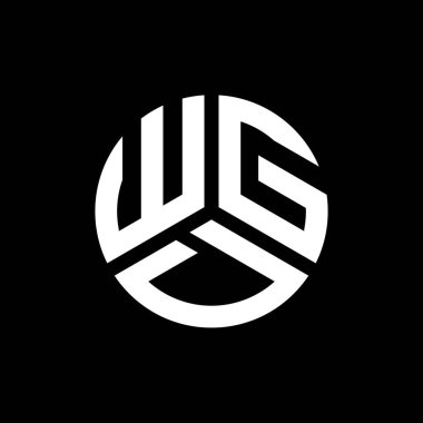 Siyah arka planda WGD harf logosu tasarımı. WGD yaratıcı harflerin baş harfleri logo kavramı. WGD harf tasarımı.