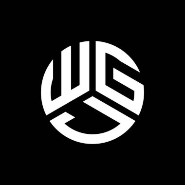 WGJ harf logosu tasarımı siyah arka planda. WGJ yaratıcı harflerin baş harfleri logo kavramı. WGJ harf tasarımı.