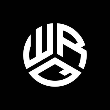 Siyah arkaplan üzerine WRQ harfi logo tasarımı. WRQ yaratıcı harflerin baş harfleri logo kavramı. WRQ harf tasarımı.