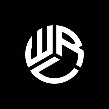 Siyah arka planda WRU harf logosu tasarımı. WRU yaratıcı harflerin baş harfleri logo kavramı. WRU harf tasarımı.