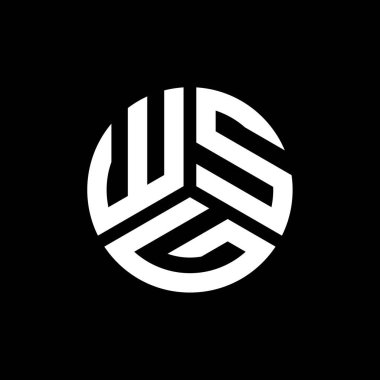 Siyah arkaplanda PrintWSG harf logosu tasarımı. WSG yaratıcı harflerin baş harfleri logo kavramı. WSG harf tasarımı.