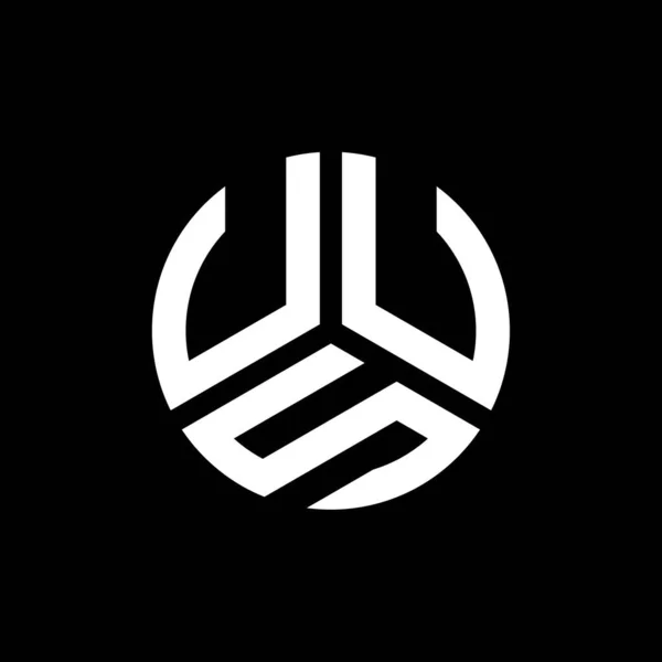 Diseño Del Logotipo Letra Uus Sobre Fondo Negro Uus Iniciales — Vector de stock