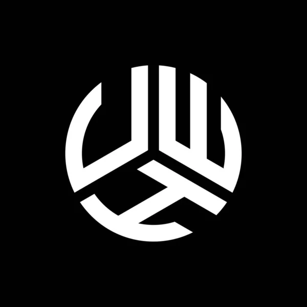 Diseño Del Logotipo Letra Uwh Sobre Fondo Negro Uwh Iniciales — Vector de stock