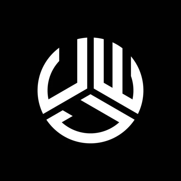 Uwj Lettre Logo Design Sur Fond Noir Uwj Initiales Créatives — Image vectorielle
