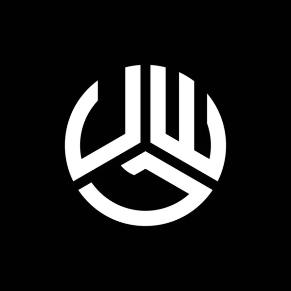 Diseño Del Logotipo Letra Uwj Sobre Fondo Negro Uwj Iniciales — Vector de stock