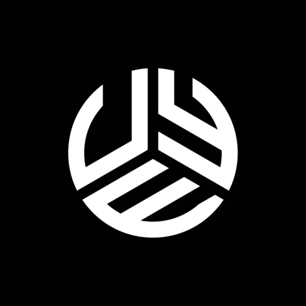 Diseño Del Logotipo Letra Uye Sobre Fondo Negro Uye Iniciales — Vector de stock