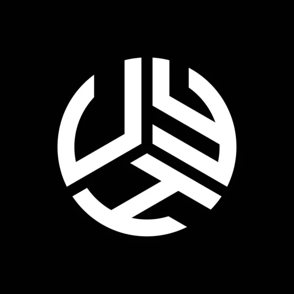 Uyh Brev Logotyp Design Svart Bakgrund Uyh Kreativa Initialer Brev — Stock vektor
