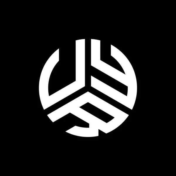 Uyr Design Logotipo Carta Fundo Preto Uyr Iniciais Criativas Conceito — Vetor de Stock