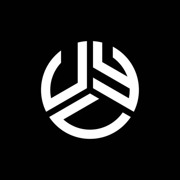 ブラックを基調としたUyvレターロゴデザイン Uyvクリエイティブイニシャルレターロゴコンセプト Uyv文字デザイン — ストックベクタ