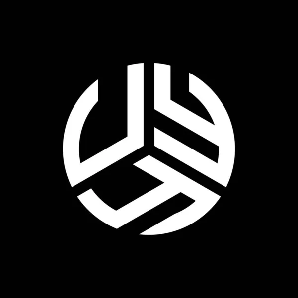 Diseño Del Logotipo Letra Uyy Sobre Fondo Negro Uyy Iniciales — Vector de stock