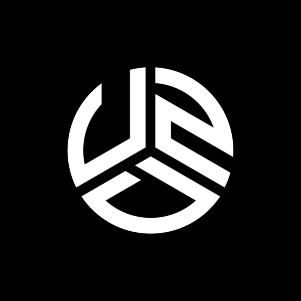 Diseño Del Logotipo Letra Uzd Sobre Fondo Negro Uzd Iniciales — Vector de stock