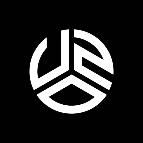 Uzo Lettre Logo Design Sur Fond Noir Uzo Initiales Créatives — Image vectorielle