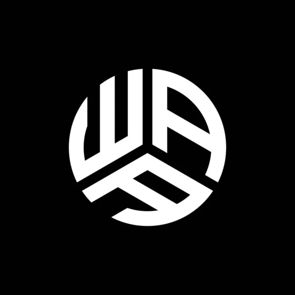 Waa Písmeno Logo Design Černém Pozadí Waa Kreativní Iniciály Koncept — Stockový vektor
