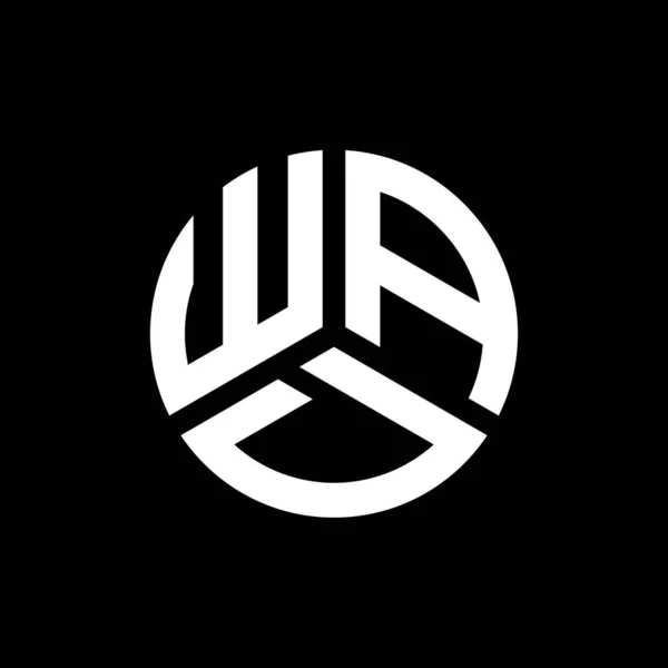 Wad Lettre Logo Design Sur Fond Noir Wad Initiales Créatives — Image vectorielle