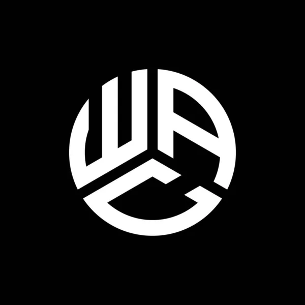 Siyah Arka Planda Wac Harf Logosu Tasarımı Wac Yaratıcı Harflerin — Stok Vektör