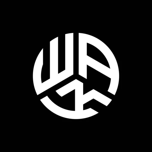 Logo Della Lettera Wak Sfondo Nero Logo Della Lettera Con — Vettoriale Stock