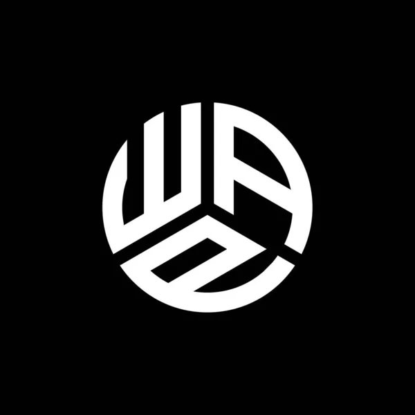 Wap Lettera Logo Design Sfondo Nero Concetto Logo Lettera Iniziali — Vettoriale Stock