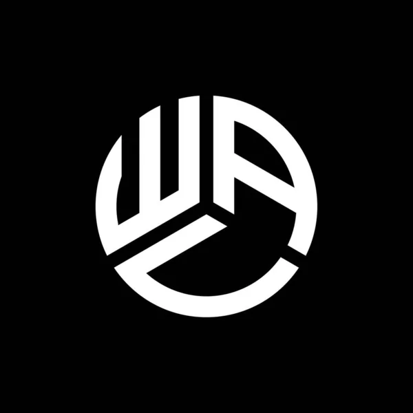Wau Logo Ontwerp Zwarte Achtergrond Wau Creatieve Initialen Letter Logo — Stockvector