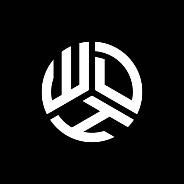 Wdh Letter Logo Design Auf Schwarzem Hintergrund Wdh Kreative Initialen — Stockvektor