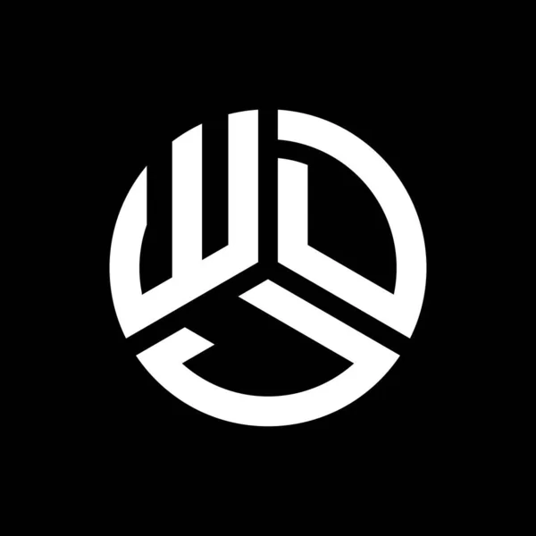 Wdj Lettre Logo Design Sur Fond Noir Wdj Initiales Créatives — Image vectorielle