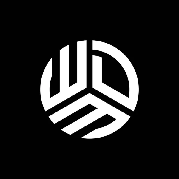 Printprintwdm Logo Ontwerp Zwarte Achtergrond Wdm Creatieve Initialen Letter Logo — Stockvector
