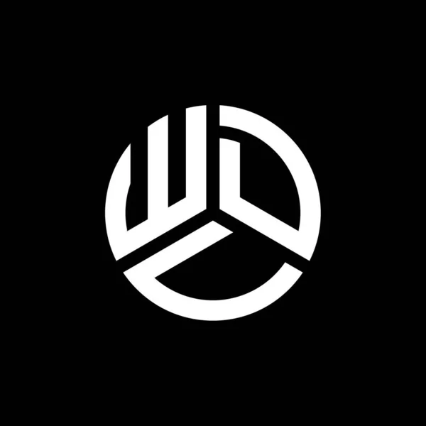 Wdu Lettre Logo Design Sur Fond Noir Wdu Initiales Créatives — Image vectorielle