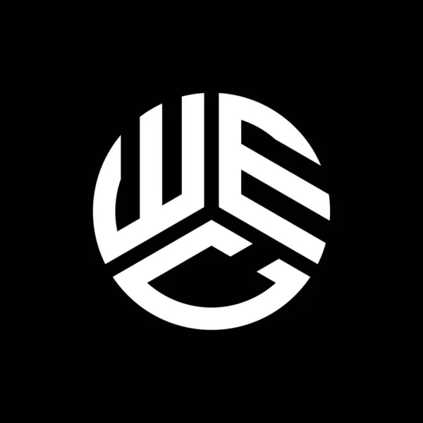 Wec Písmeno Logo Design Černém Pozadí Wec Kreativní Iniciály Koncept — Stockový vektor