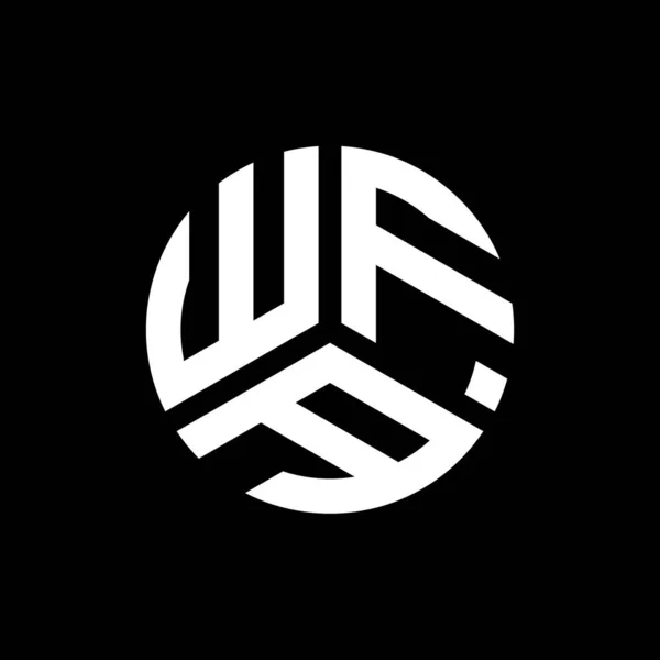 Diseño Del Logotipo Letra Wfa Sobre Fondo Negro Wfa Iniciales — Archivo Imágenes Vectoriales