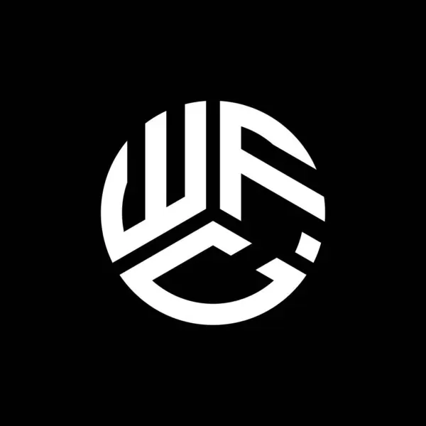 Diseño Del Logotipo Letra Wfc Sobre Fondo Negro Wfc Iniciales — Archivo Imágenes Vectoriales