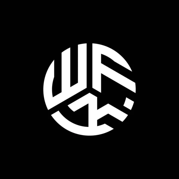 Diseño Del Logotipo Letra Wfk Sobre Fondo Negro Wfk Iniciales — Archivo Imágenes Vectoriales