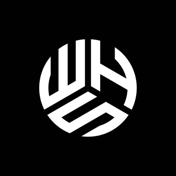 Whs Design Logotipo Carta Fundo Preto Whs Iniciais Criativas Conceito — Vetor de Stock