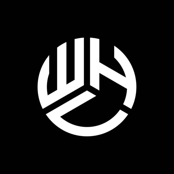 Whu Letra Logotipo Design Fundo Preto Whu Iniciais Criativas Conceito — Vetor de Stock