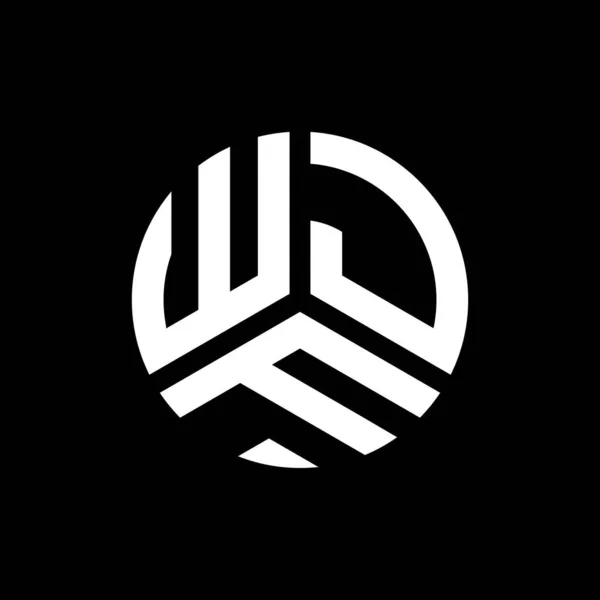 Wjf Lettre Logo Design Sur Fond Noir Wjf Initiales Créatives — Image vectorielle