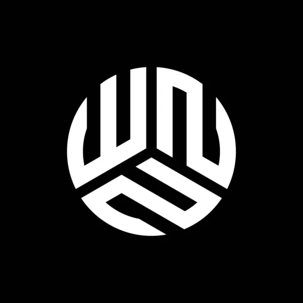 Wnn Letra Logotipo Design Fundo Preto Wnn Iniciais Criativas Conceito — Vetor de Stock