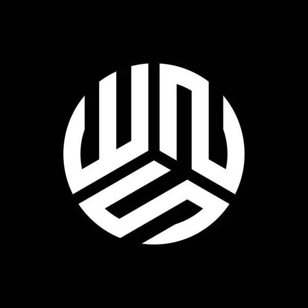 Wns Lettre Logo Design Sur Fond Noir Wns Initiales Créatives — Image vectorielle