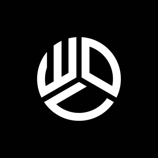 Дизайн Логотипу Літери Wou Чорному Тлі Творчі Ініціали Wou Концепція — стоковий вектор