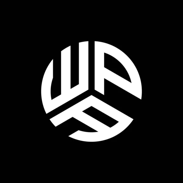 Wpa Písmeno Logo Design Černém Pozadí Wpa Kreativní Iniciály Koncept — Stockový vektor