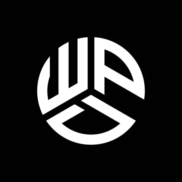 Σχεδιασμός Λογότυπου Γράμματος Wpd Μαύρο Φόντο Δημιουργικά Αρχικά Του Wpd — Διανυσματικό Αρχείο